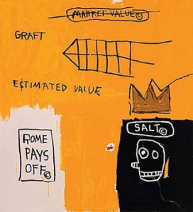 "Rome Pays Off" by Jean-Michel Basquiat.  Available from heliumfoundation.com